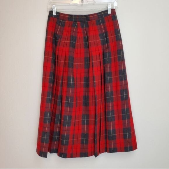 Vintage McHenry's plaid wool pleated midi skirt - Picture 9 of 9